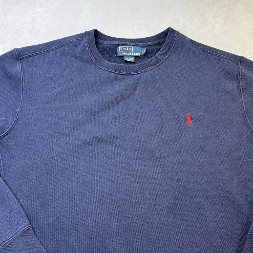 Polo‎ Ralph Lauren Sweatshirt XL Navy Crewneck Pony Logo Pullover